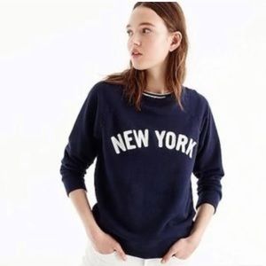 J Crew New York embroidered crew neck sweatshirt navy xs